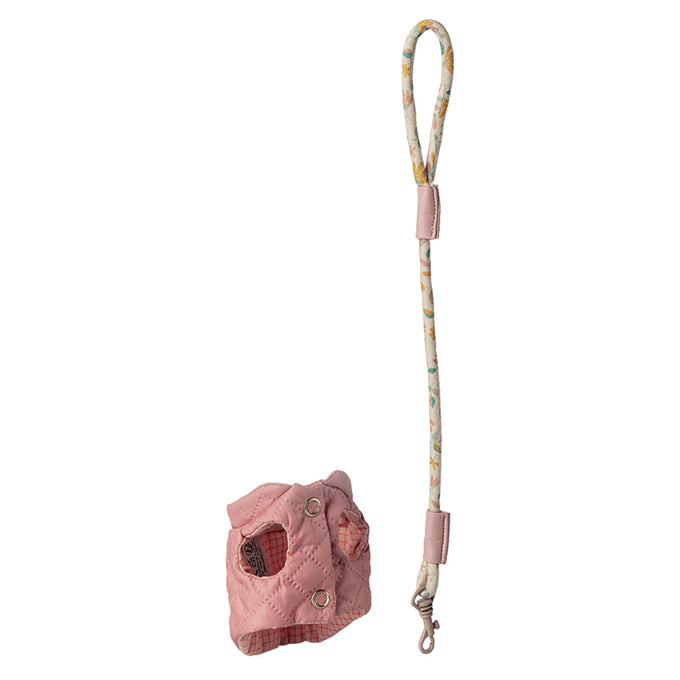 Maileg Harnas met riem voor Knuffel Puppy, Pet supply - Rose