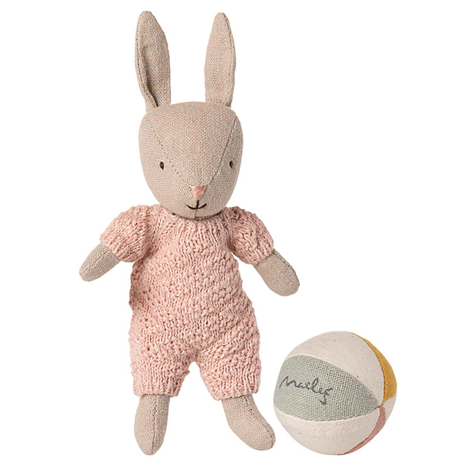 Maileg set konijntje met bal, Rabbit set, Micro - Sand - Rose, 13,5 cm (kopie)