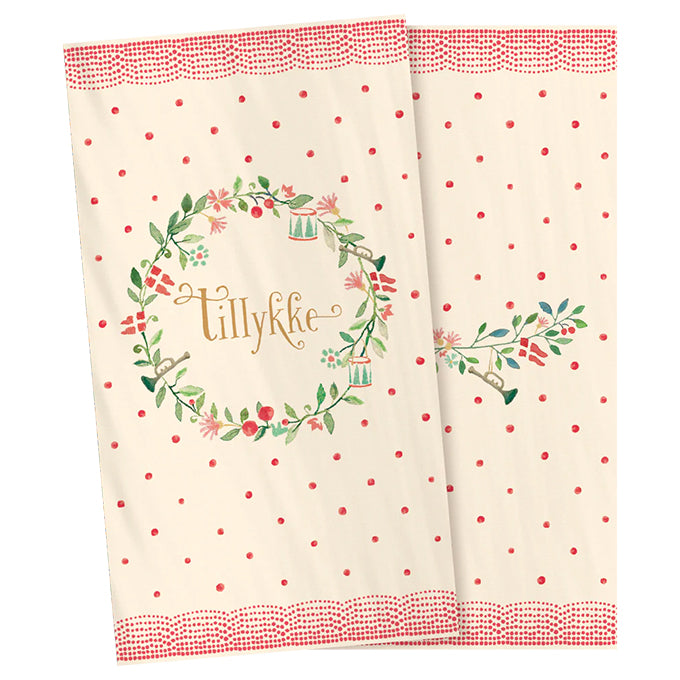 Maileg Servetten, Napkin, Large - Tillykke, 20 stuks