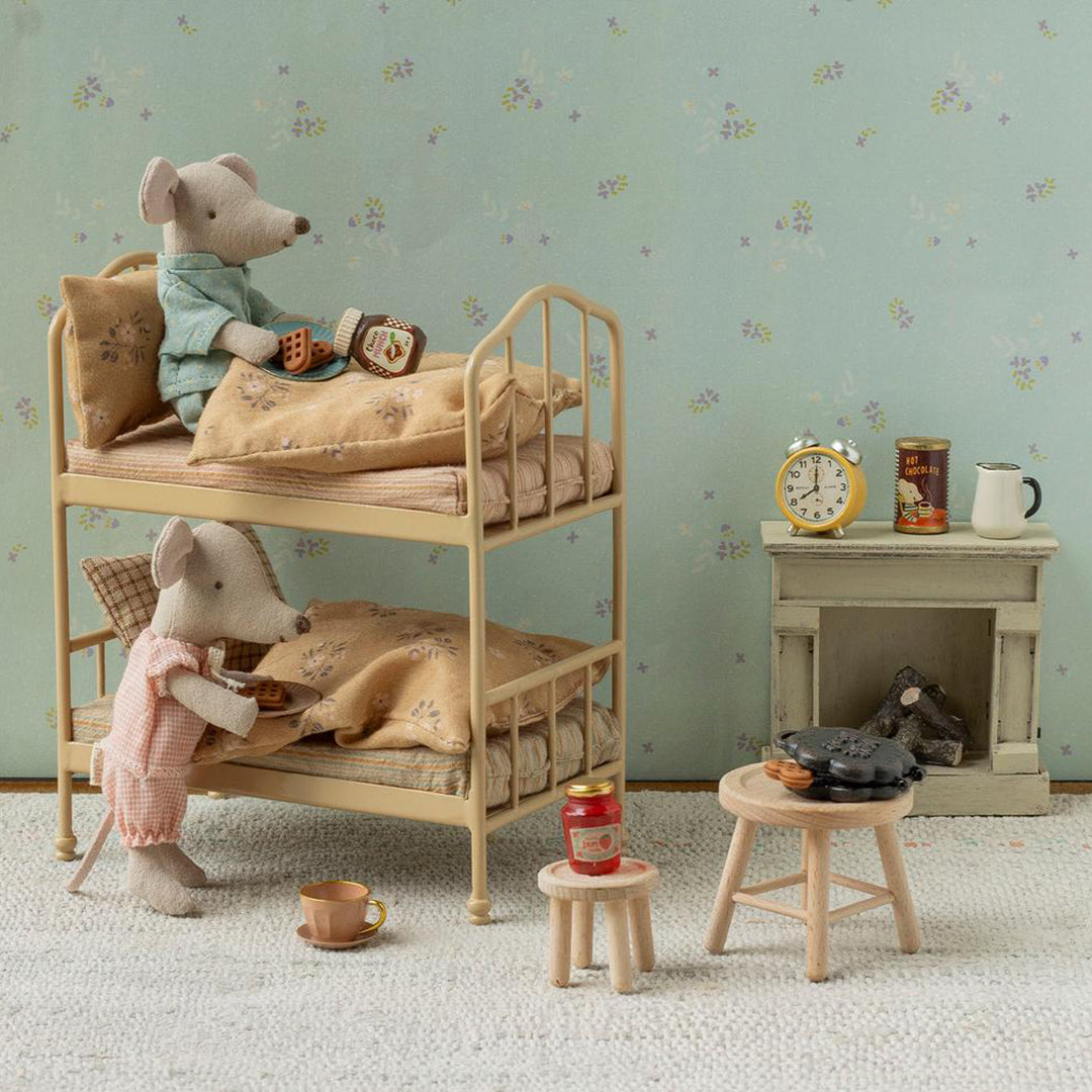Maileg Metalen Stapelbed voor Muizen, Bunk bed, Mouse - Wheat