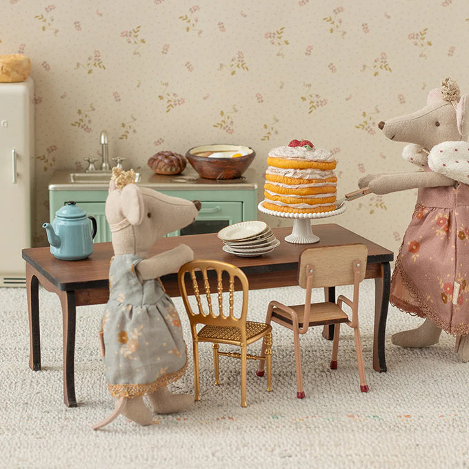 Maileg Taart met taartplateau, Party cake and cake stand, Mouse