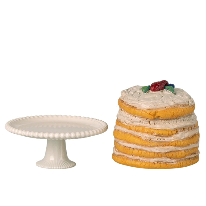 Maileg Taart met taartplateau, Party cake and cake stand, Mouse