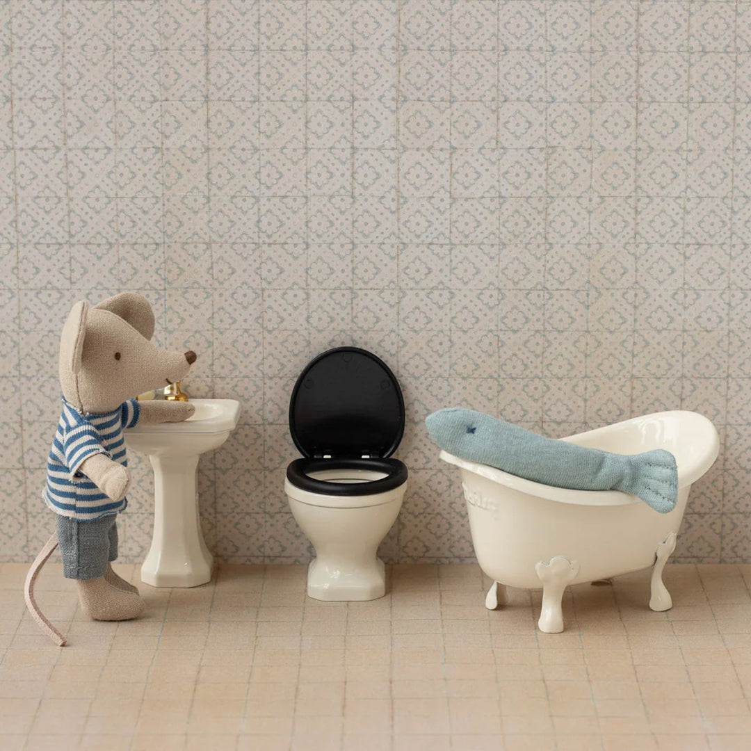 Maileg Toilet voor Muizen, WC Mouse - Off white