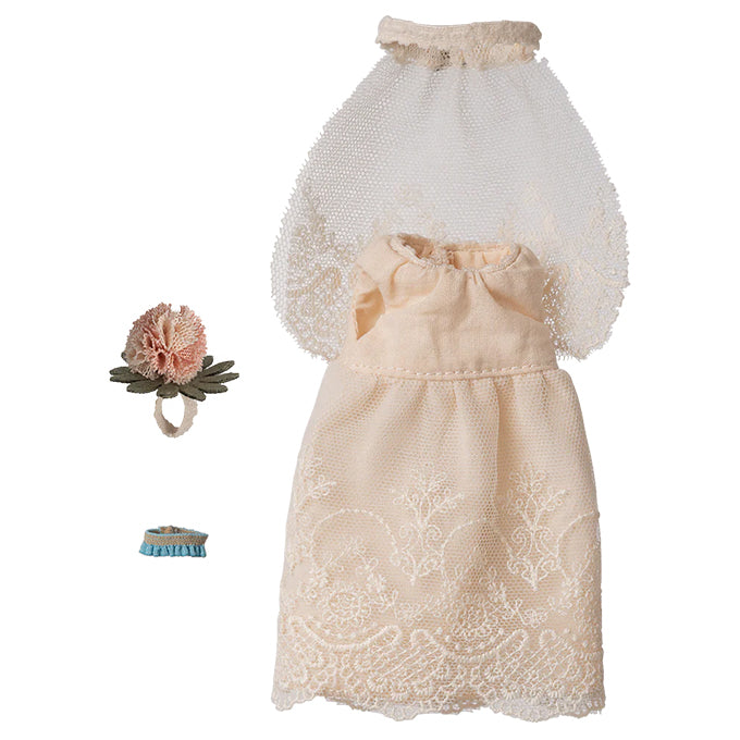 Maileg Bruidsjurk Kledingset - moeder muis - Wedding dress