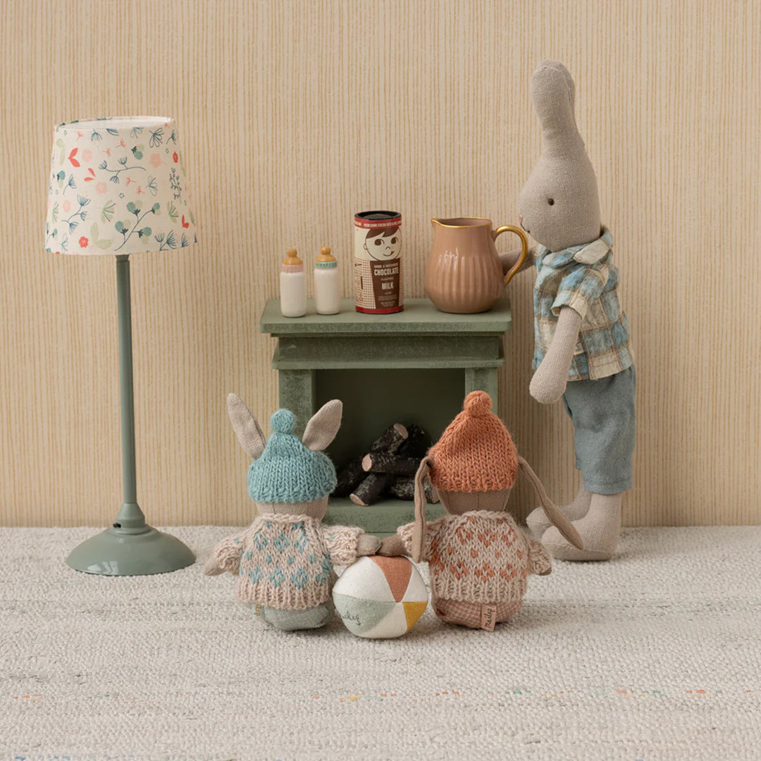 Maileg konijntje, Winter bunny, Micro - Brown - Rose, 12 cm