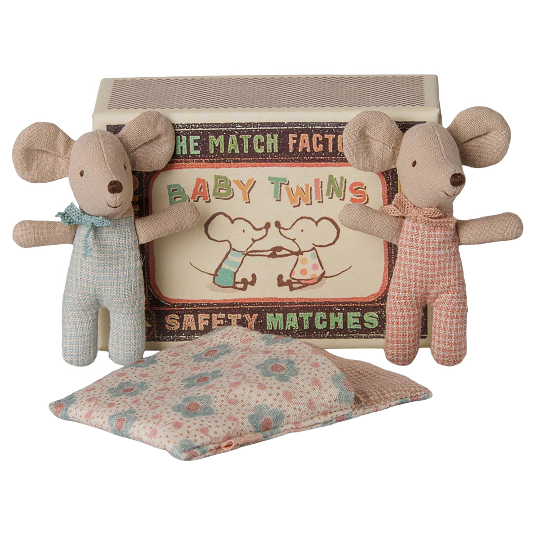 Maileg Baby Tweeling in doosje, Twins Baby mice II