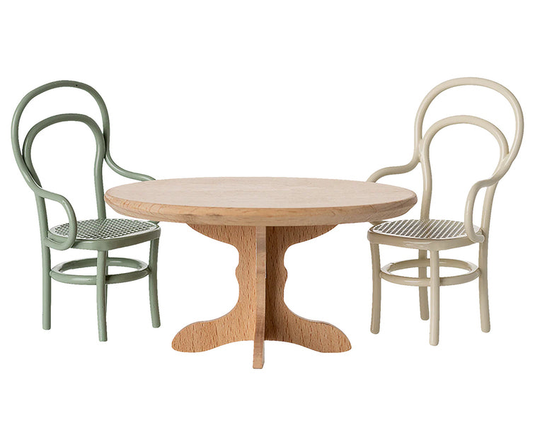 Maileg houten eettafel, Oval dining table Mouse, hoogte 5cm