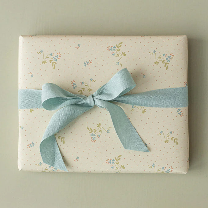 Maileg inpakpapier, Bae - Blue, 10 meter op rol