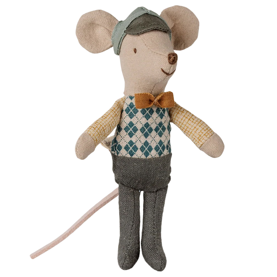 Maileg Kleine Broer Chauffeur muis - Driver mouse, Little brother