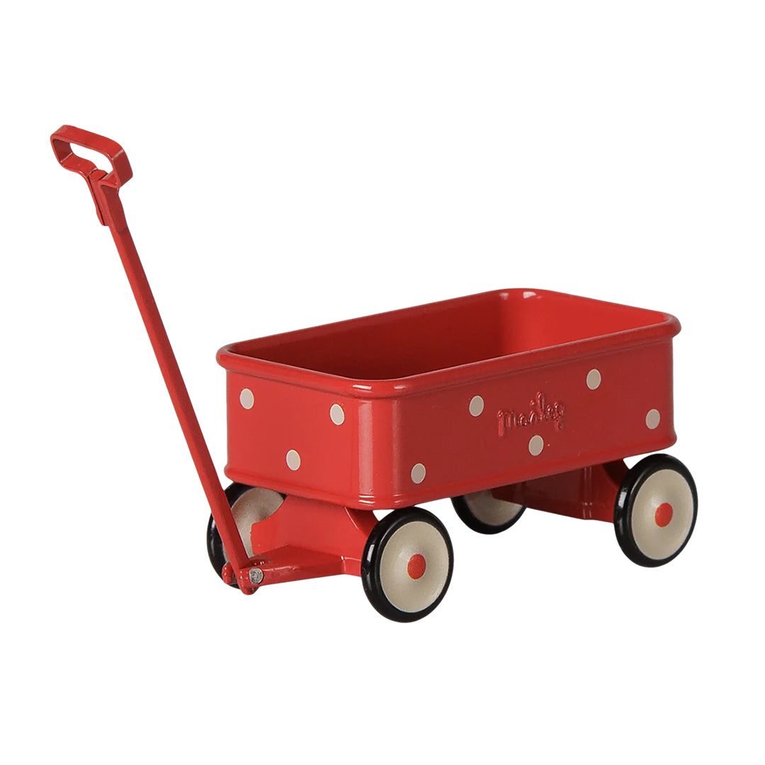 Maileg Metalen Bolderkar, Wagon, Mouse - Red