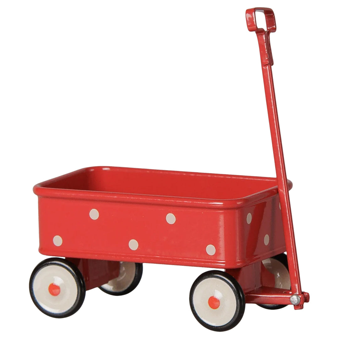 Maileg Metalen Bolderkar, Wagon, Mouse - Red