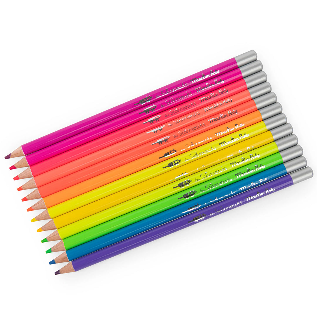 Moulin Roty Kleurpotloden Neon, 12 st, Les Schmouks