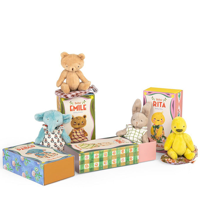 Moulin Roty Knuffel Baby Rita de eend in geschenkdoos, Les Minouchkas