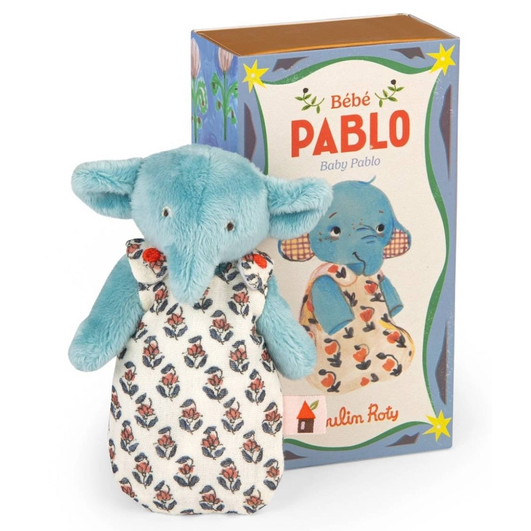Moulin Roty Knuffel Baby Pablo de olifant in geschenkdoos, Les Minouchkas