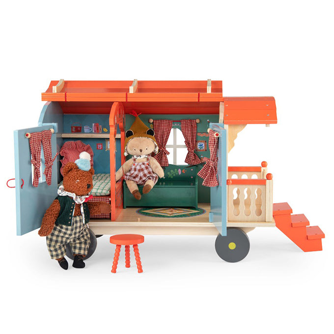 Moulin Roty houten Woonwagen, Les Minouchkas, 51cm