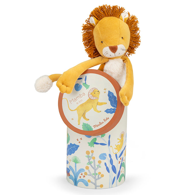 Moulin Roty Knuffel Leeuw Mamba in geschenkdoos, 'La forêt Mawa'