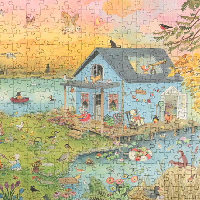 Moulin Roty Puzzel 'Aan het meer', La grande Famille, 500st, 8+