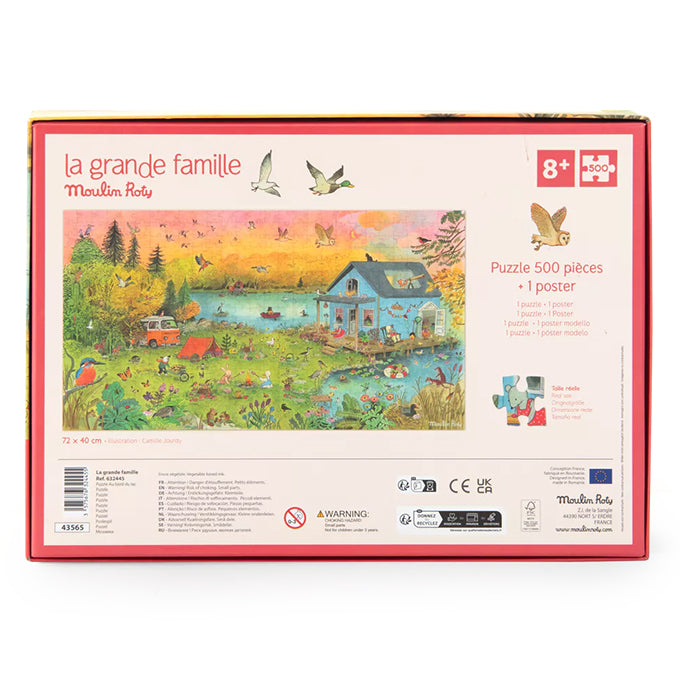 Moulin Roty Puzzel 'Aan het meer', La grande Famille, 500st, 8+