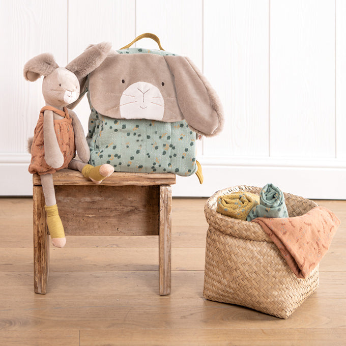 Moulin Roty Rugzak Konijn Sage, 'Trois Petits Lapins'