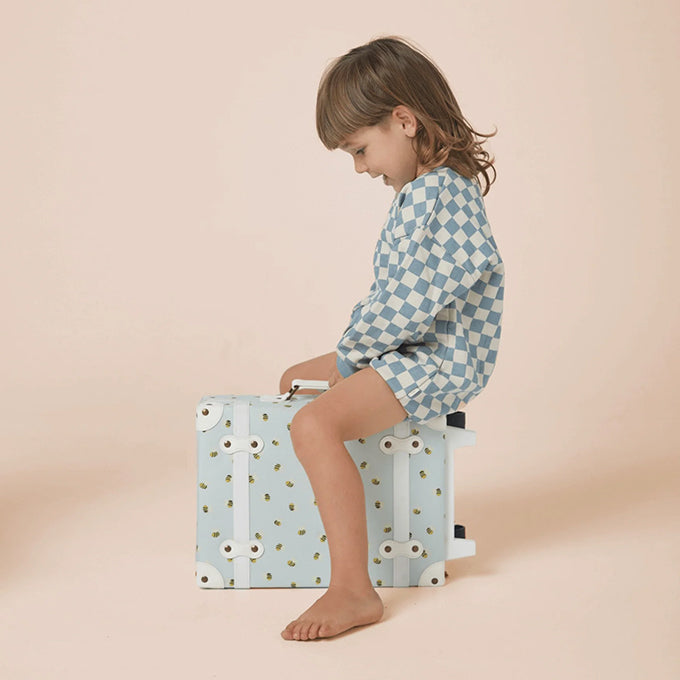 Olli Ella See-ya Suitcase - Bee Blue