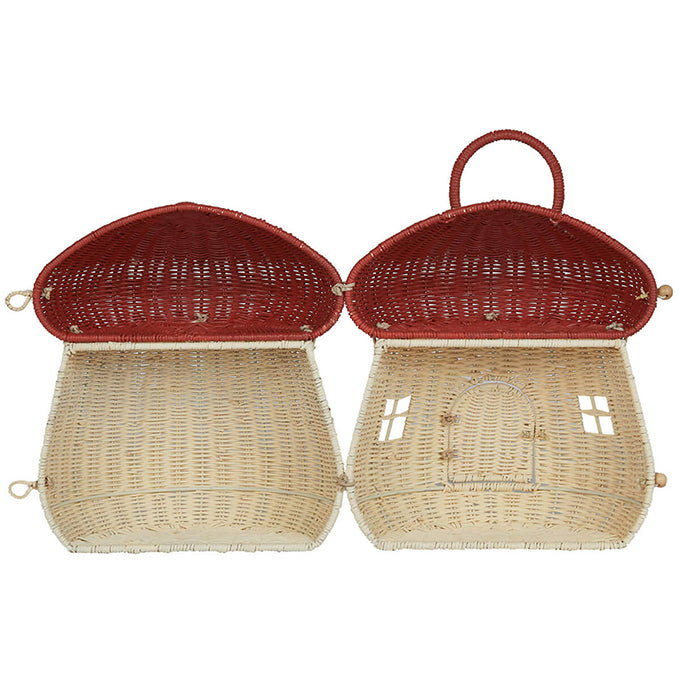 Olli Ella Paddenstoel Poppenhuis, Mushroom Doll House - Red, 34cm