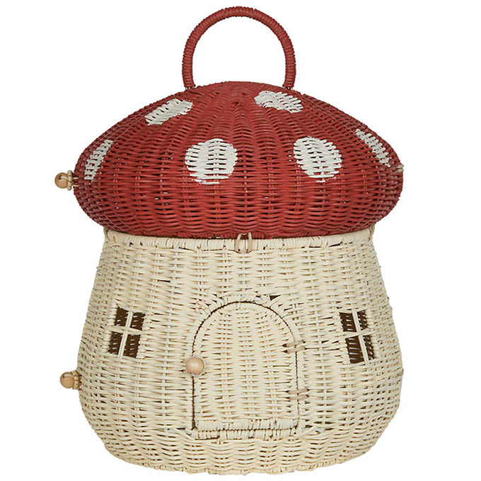 Olli Ella Paddenstoel Poppenhuis, Mushroom Doll House - Red, 34cm