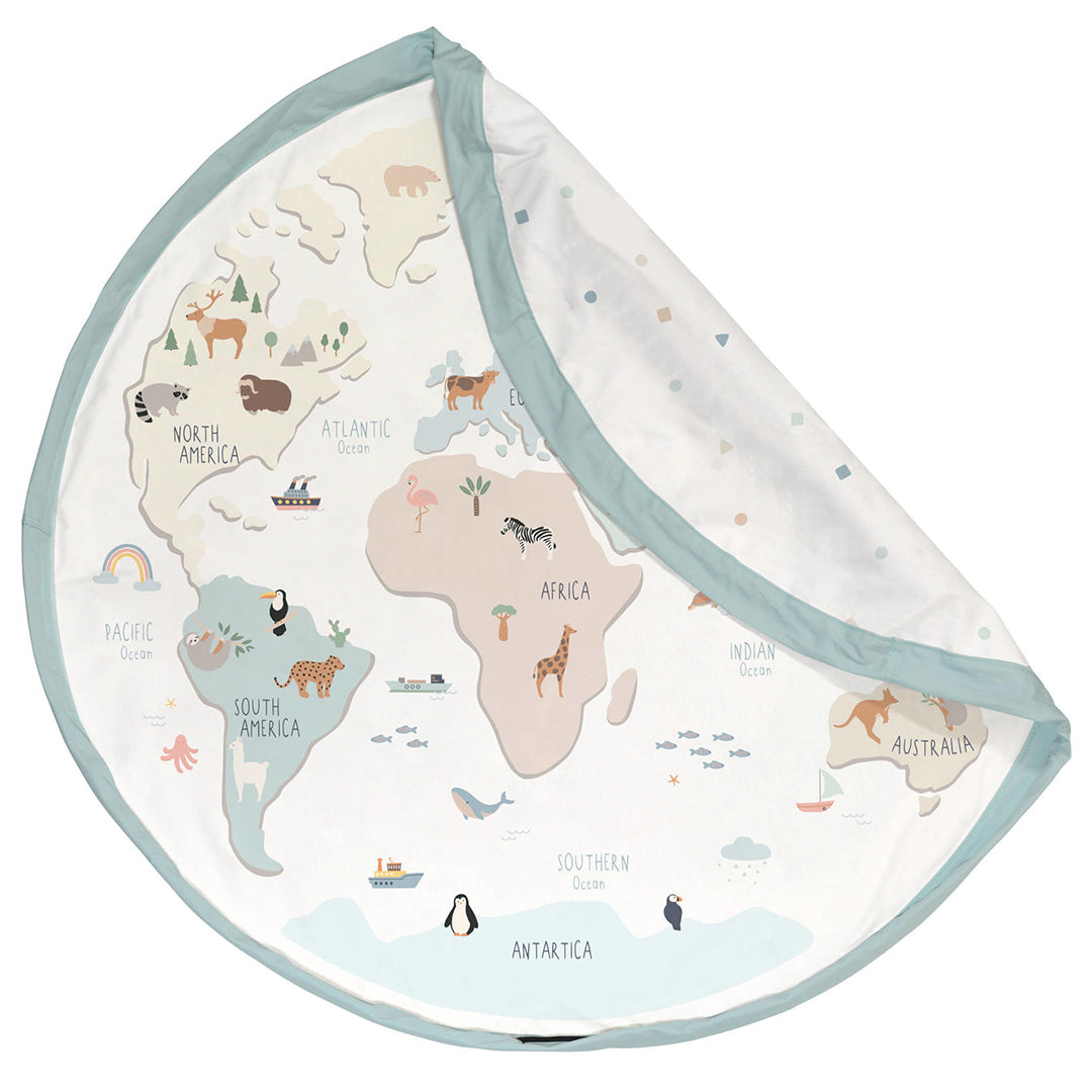 Play & Go Speelkleed / opbergzak Worldmap colour, Dubbelzijdig