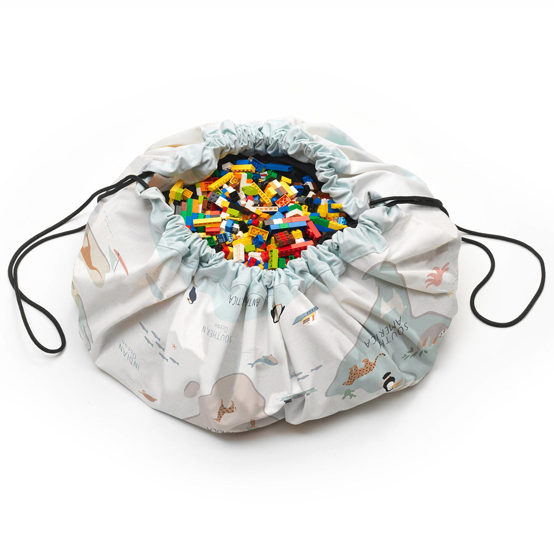 Play & Go Speelkleed / opbergzak Worldmap colour, Dubbelzijdig