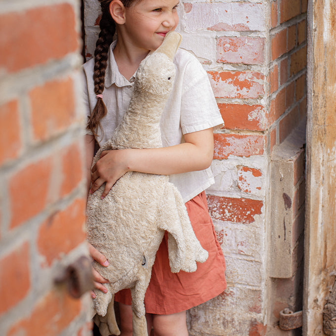Senger Knuffel met warmtekussen, Gans Linen/Off White Groot