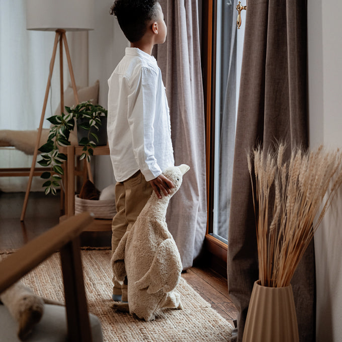 Senger Knuffel met warmtekussen, Gans Linen/Off White Groot