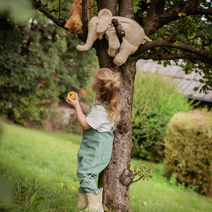 Senger Knuffel met warmtekussen, Olifant Linen/Off White Groot