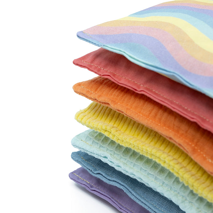 Little Botanic Label Sensorische Pittenzakjes - Pastel met Waves 6 + 1