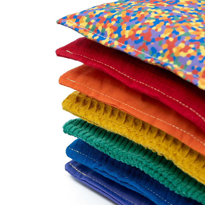 Little Botanic Label Sensorische Pittenzakjes - Regenboog met Regenboog Confetti 6+1