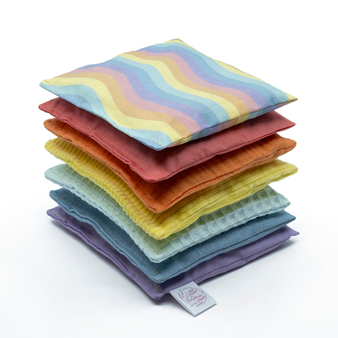 Little Botanic Label Sensorische Pittenzakjes - Pastel met Waves 6 + 1