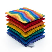 Little Botanic Label Sensorische Pittenzakjes - Regenboog met Waves 6 + 1