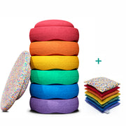Stapelstein Rainbow Voordeelbundel met Balance board en Pittenzakjes