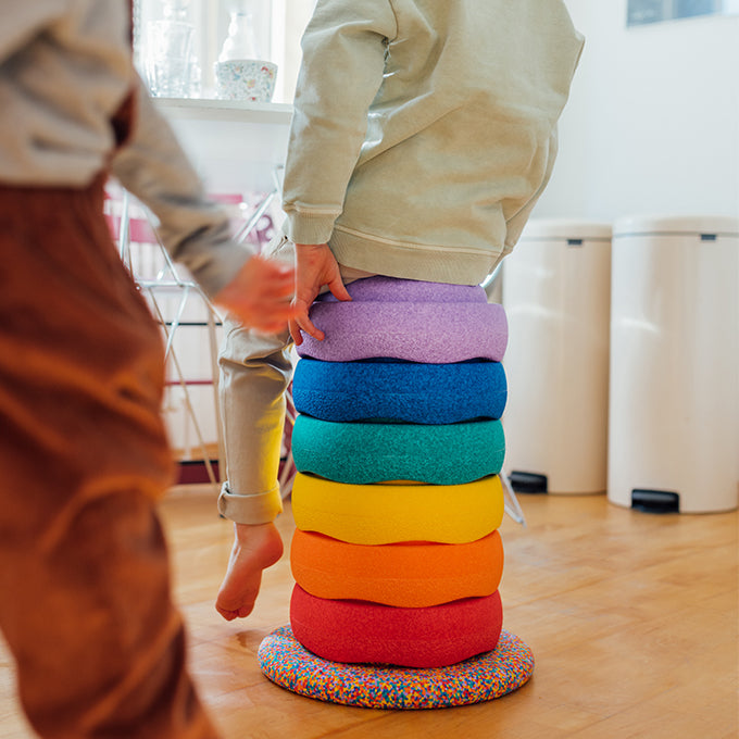 Stapelstein Rainbow Voordeelbundel met Balance board en Pittenzakjes