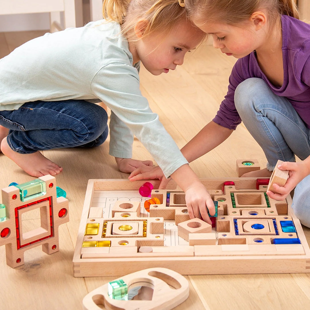 TickiT Blokkenset Puzzelblokken met Glitterstenen, Gem Puzzle Blocks, 58-stuks