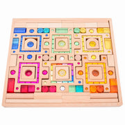 TickiT Blokkenset Puzzelblokken met Glitterstenen, Gem Puzzle Blocks, 58-stuks