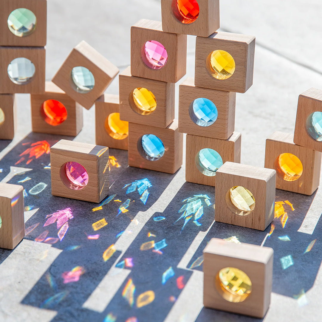 TickiT Houten Blokkenset, Kaleidoscoop Blokken, 20-stuks