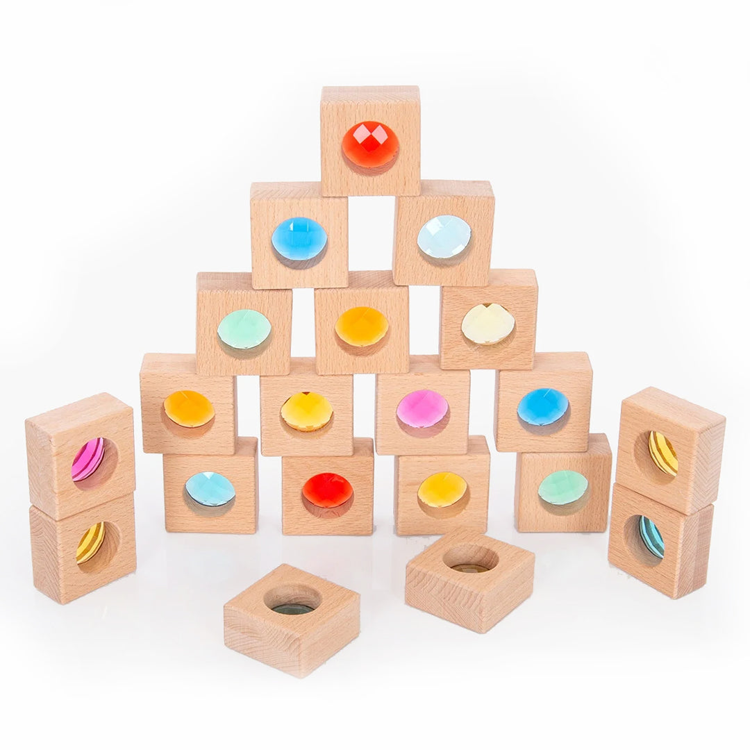 TickiT Houten Blokkenset, Kaleidoscoop Blokken, 20-stuks