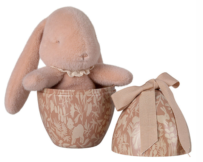 Maileg Metalen Paasei met Knuffel Konijn, Easter egg with bunny - Powder