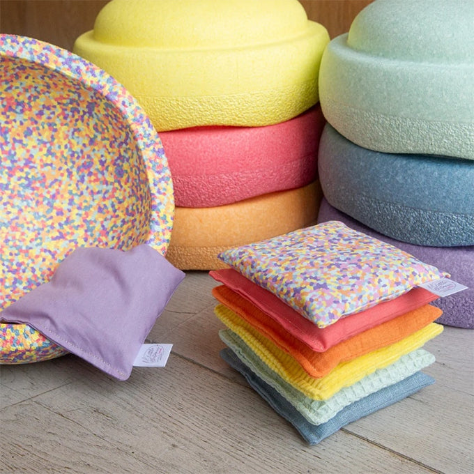 Little Botanic Label Sensorische Pittenzakjes - Pastel met Super Confetti 6+1